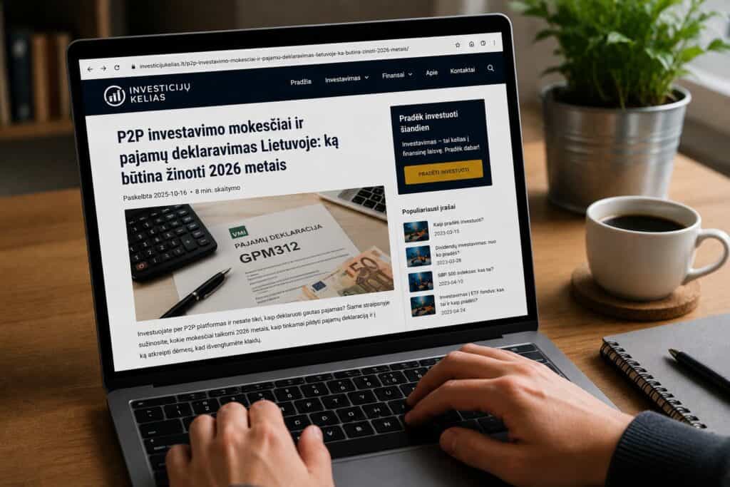 P2P investavimo mokesčiai ir pajamų deklaravimas Lietuvoje