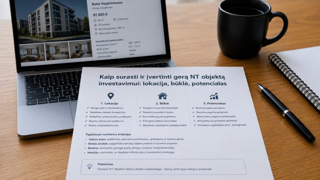Kaip surasti ir įvertinti gerą NT objektą investavimui