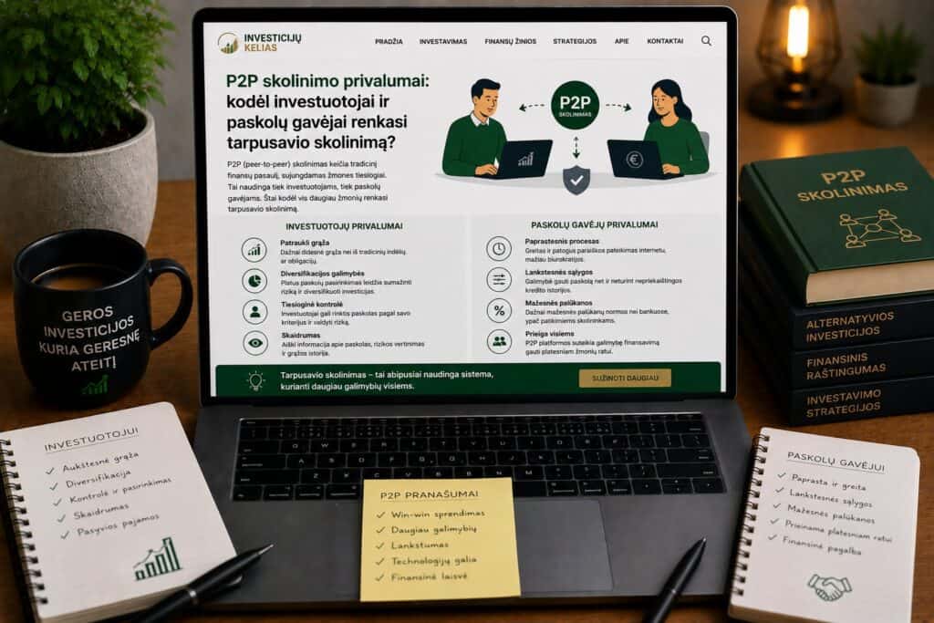 P2P skolinimo privalumai ties jūsų stalu