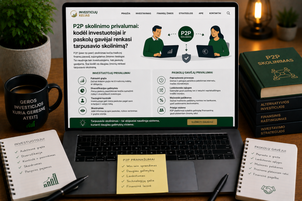 P2P skolinimo privalumai ties jūsų stalu