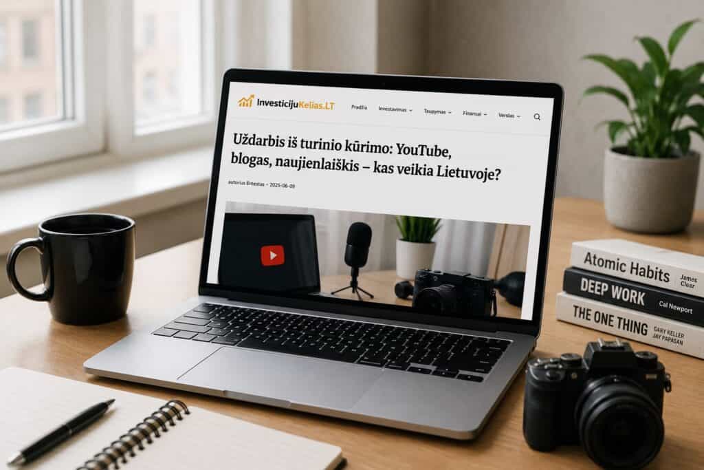 Uždarbis iš turinio kūrimo 2026